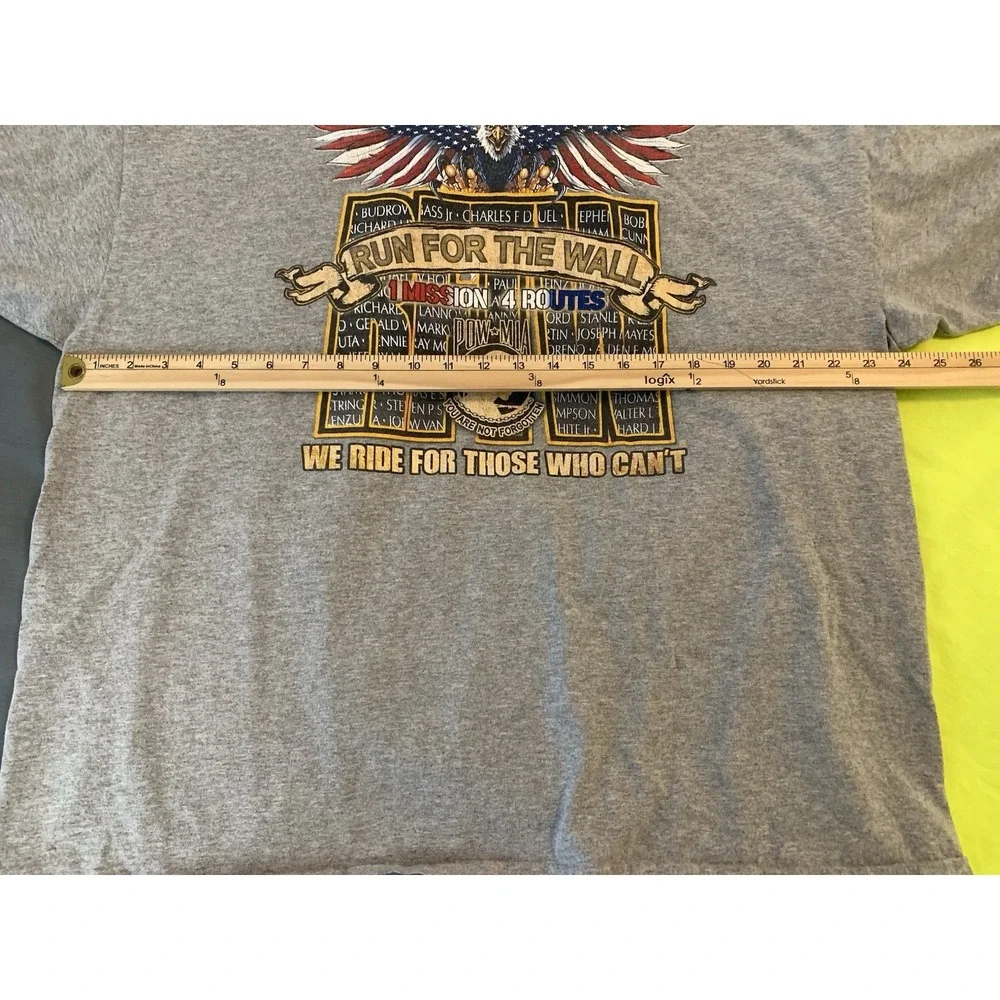 LOT‎ OF 2 Run for the Wall POW MIA 2XL T-Shirts Biker Military Veterans Hi-Vis